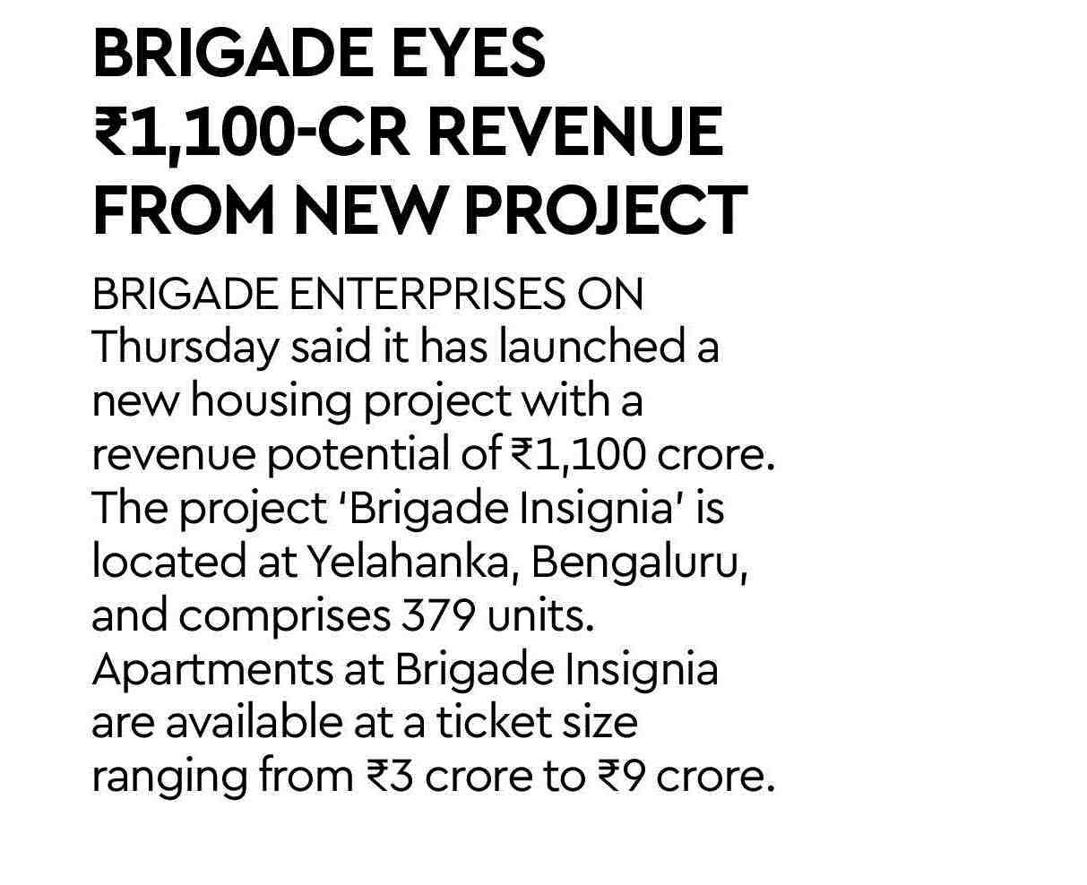 BRIGADE EYES ₹1,100-CR REVENUE FROM NEW PROJECT.jpg