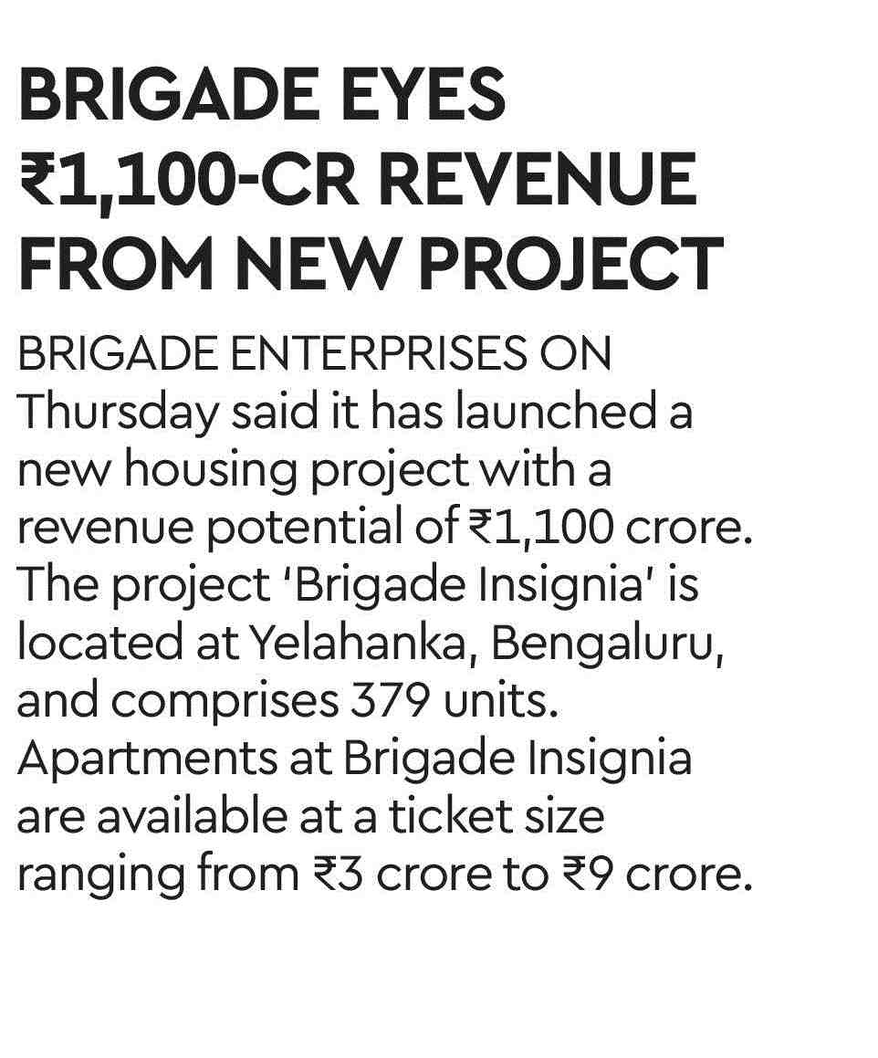 BRIGADE EYES ₹1,100-CR REVENUE FROM NEW PROJECT.jpg