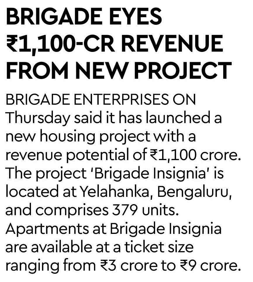 BRIGADE EYES ₹1,100-CR REVENUE FROM NEW PROJECT.jpg